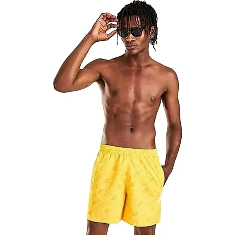 Adidas men swimwear shorts GJ5169 LINAOP 124782421 yellow pockets 2XL $45